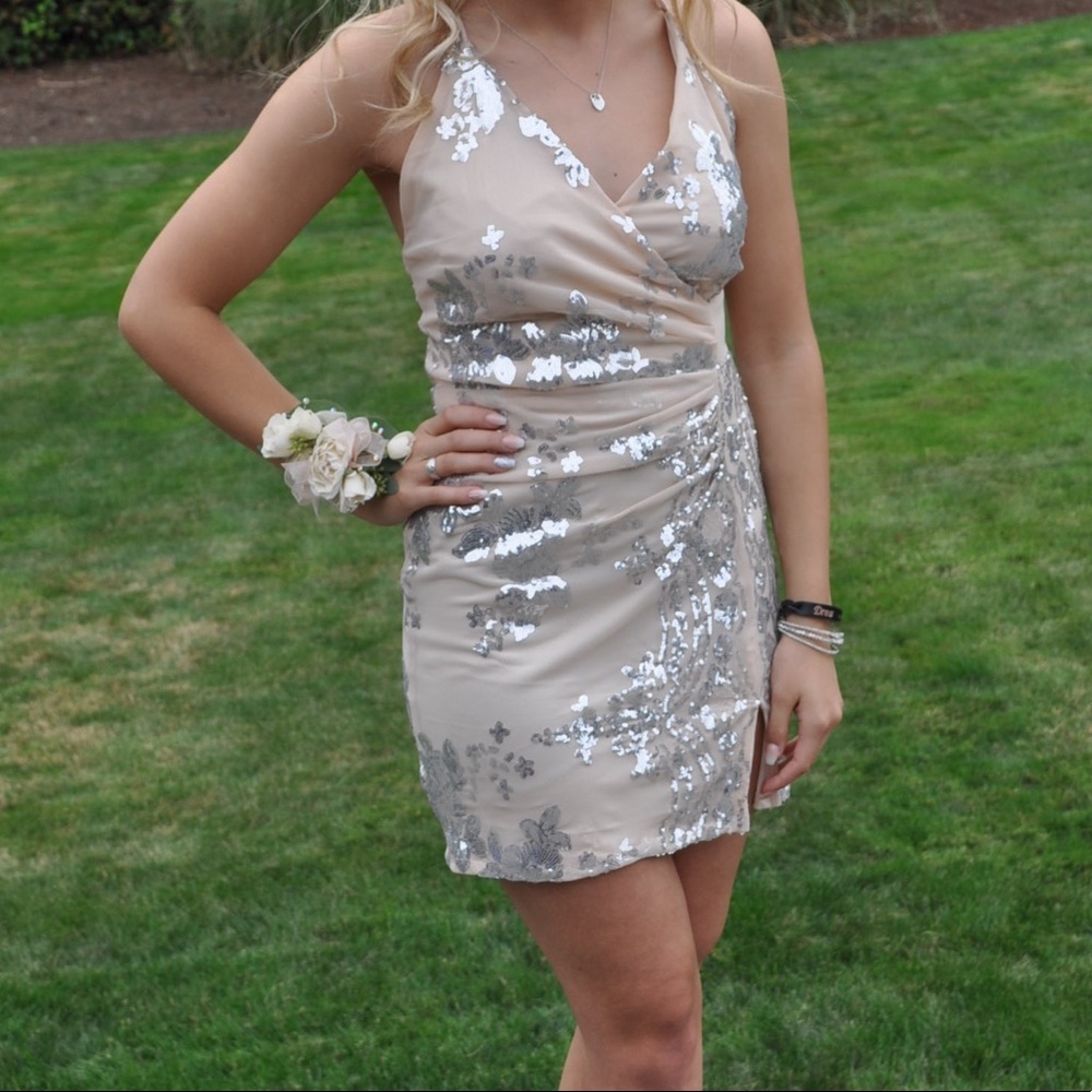 Light pink sequins dress
